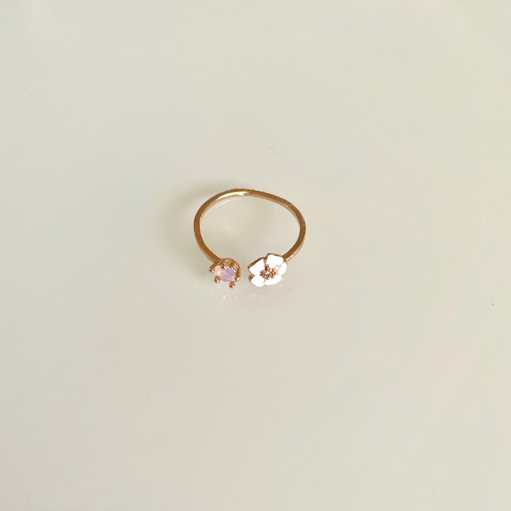 Cherry Blossom Sakura Pink Crystal Ring